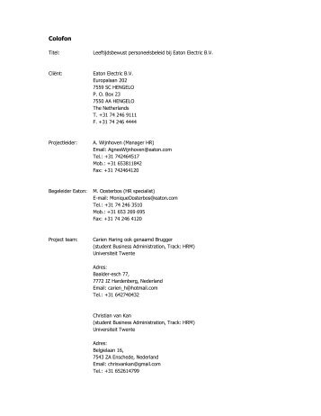 Afstudeerscriptie leeftijdsbewust personeelsbeleid - Leeftijd op het ...