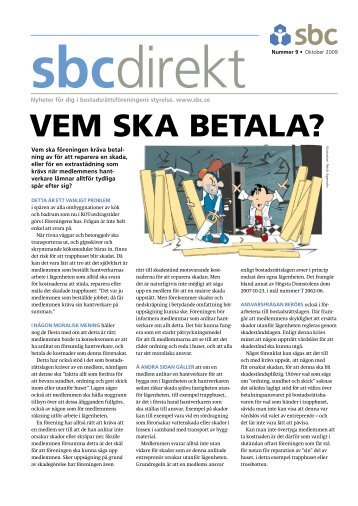 VEM SKA BETALA? - Bostadsrätterna