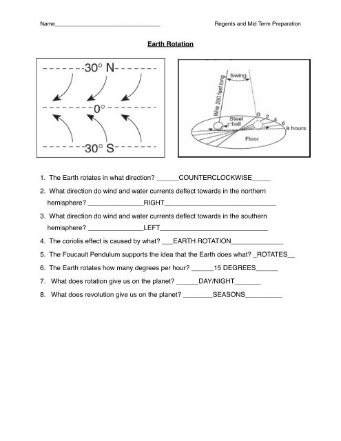 Regents and MidTerm Prep Answers - HMX Earth Science