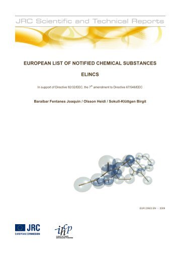 EUROPEAN LIST OF NOTIFIED CHEMICAL SUBSTANCES ELINCS