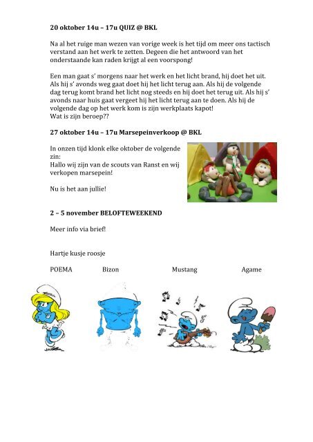 27 oktober - Scoutingranst