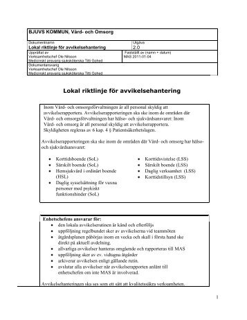 BJUVS KOMMUN, Vård- och Omsorg