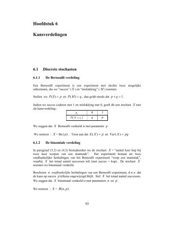 Hoofdstuk 6 Kansverdelingen