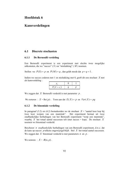 Hoofdstuk 6 Kansverdelingen