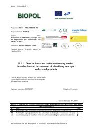 D 2.1.1 Note on literature review concerning market ... - Biorefinery