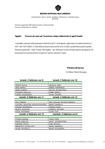 Convocazione per foto tessera - avviso [file.pdf] - Sardegna Territorio
