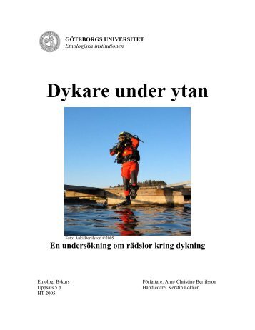 Dykare under ytan_en undersökning om rädslor ... - Get a Free Blog