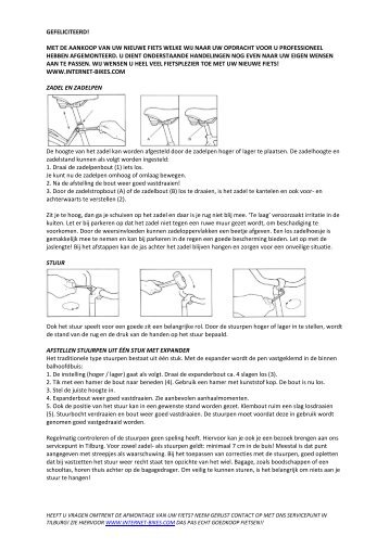 Handleiding afmontage fietsen na ontvangst - Internet Bikes