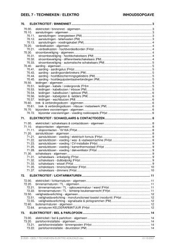 DEEL 7 - TECHNIEKEN / ELEKTRO INHOUDSOPGAVE - B-SI bvba