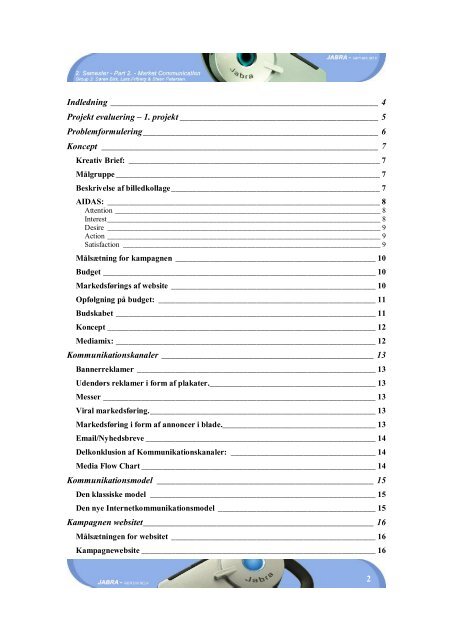 Rapport - med mål, koncept, budskab, medievalg (.pdf)