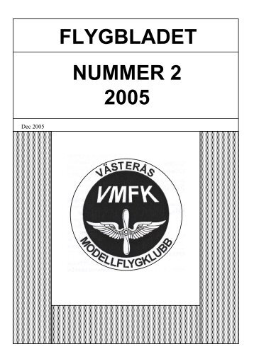 FLYGBLADET NUMMER 2 2005 - Västerås Modellflygklubb