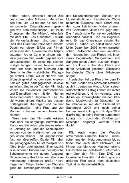 NeueChorszene 04 - Ausgabe 1/2006