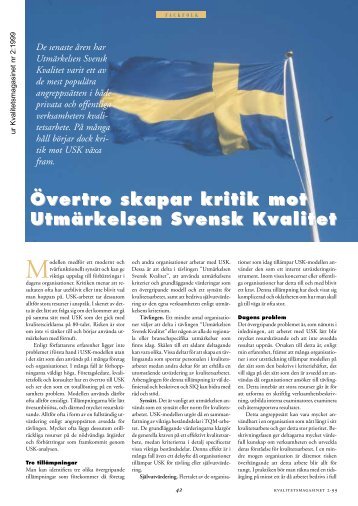 Övertro skapar kritik mot Utmärkelsen Svensk Kvalitet - Sandholm ...
