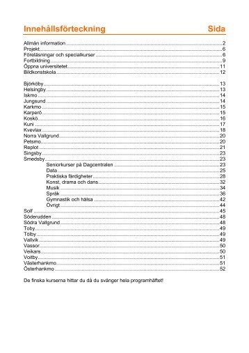 Innehållsförteckning Sida - Mustasaari