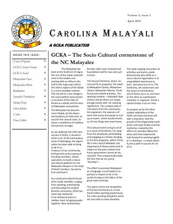 CAROLINA MALAYALI - Greater Carolina Kerala Association