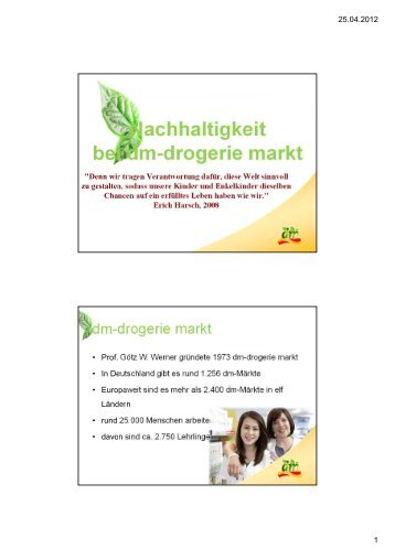 Nachhaltigkeit bei dm-drogerie markt