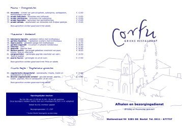meeneem menu - Welkom bij Grieks Restaurant Corfu