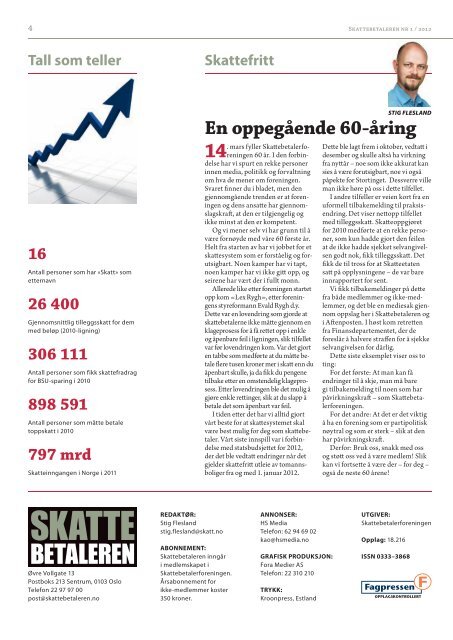 Skattebetaleren 1 2012 - Skattebetalerforeningen