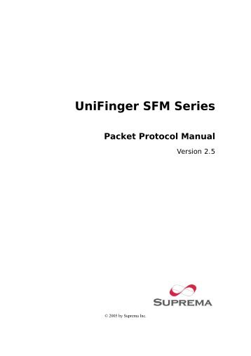 UniFinger SFM Series Packet Protocol Manual - Vistas GmbH