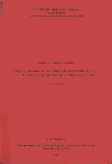 Analyse du discours de la Chambre des représentants de 1981 à ...