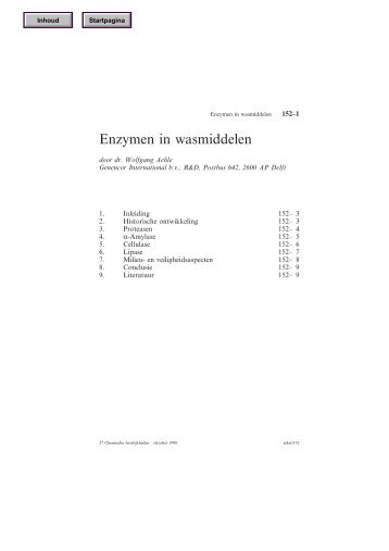 Enzymen in wasmiddelen - Chemische Feitelijkheden