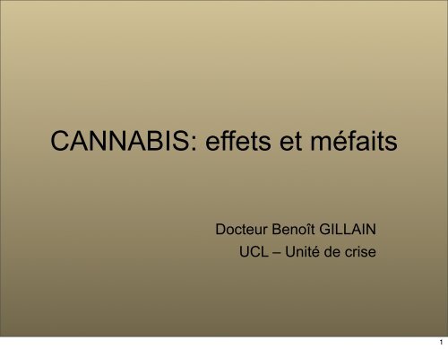 CANNABIS: effets et méfaits