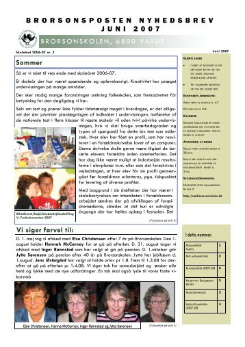 Brorsonposten juni 2007 - Brorsonskolen