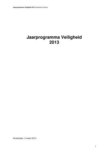 C) Jaarprogramma Veiligheid 2013