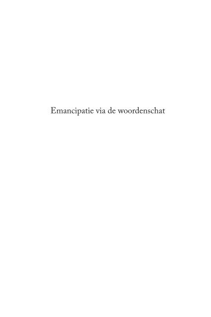 Emancipatie via de woordenschat - Solidariteit Zo