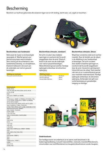 Brochure met accessoires voor zitmaaiers - John Deere