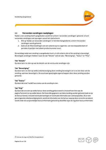 Handleiding Aangetekend - PostNL