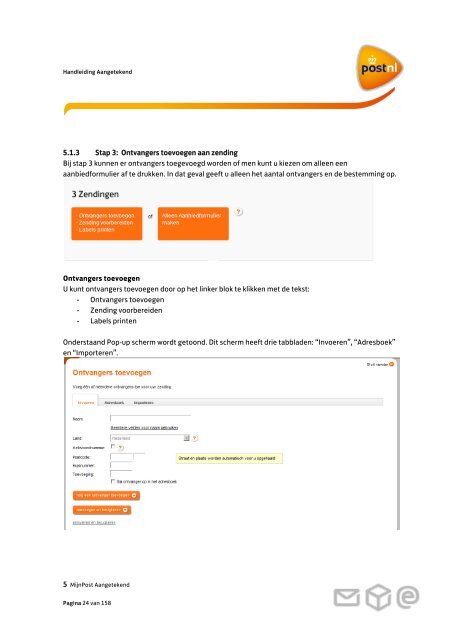 Handleiding Aangetekend - PostNL