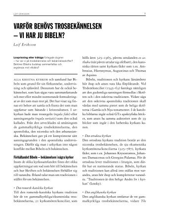 Varför behövs trosbekännelsen – vi har ju Bibeln? - Till Liv