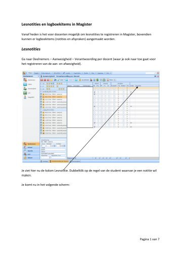 Lesnotities en logboekitems in Magister Lesnotities - Drenthe College