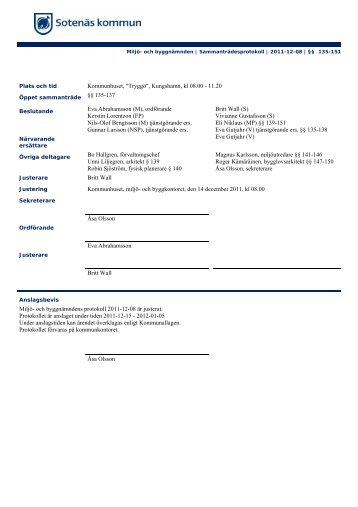 Miljö- och byggnämndens protokoll 2011-12-08 ... - Sotenäs kommun