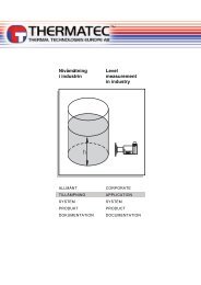 Level measurement in industry Nivåmätning i industrin - Thermatec