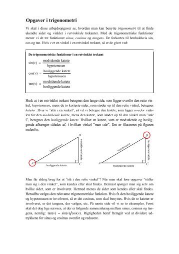 Opgaver i trigonometri - matematikfysik