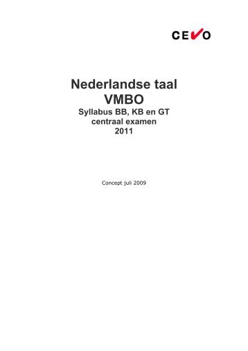 Nederlandse taal VMBO Syllabus BB, KB en GT centraal ... - CEVO