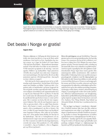 Det bes te i Nor ge er gra tis! - Tidsskrift for Norsk Psykologforening