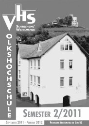 SONDERVERANSTALTUNGEN - VHS Schriesheim