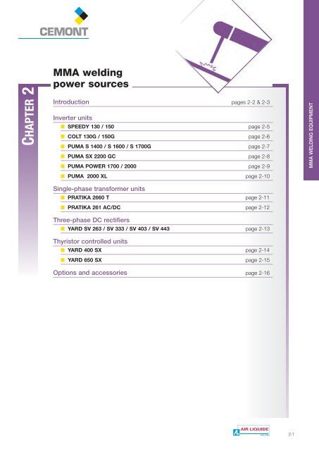 MMA welding Power sources - Cemont