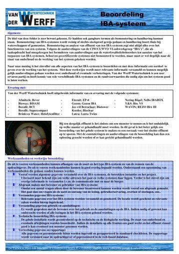 Beoordeling IBA-systeem - vdwerffwater.nl