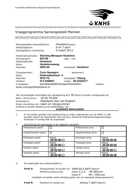 Koninklijke Nederlandse Hippische Sportfederatie - Mensport ...