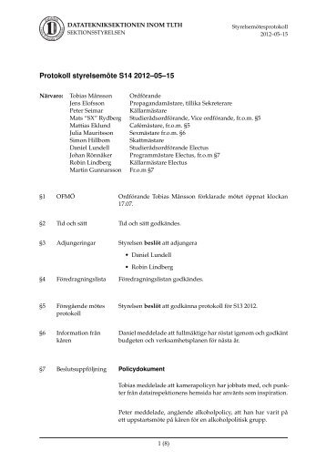 Protokoll styrelsemöte S14 2012\20505\20515 - D-sektionen