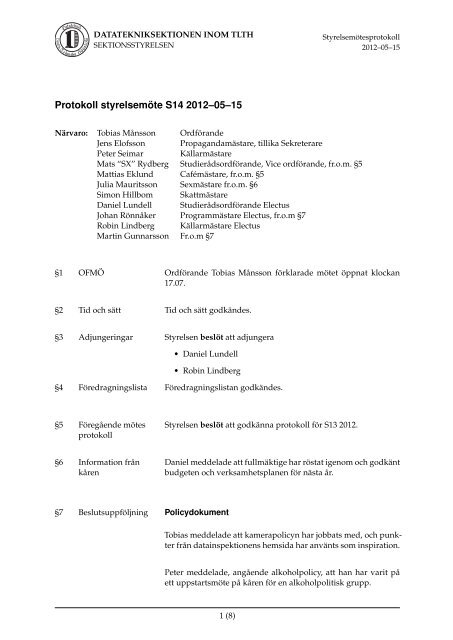 Protokoll styrelsemöte S14 2012\20505\20515 - D-sektionen