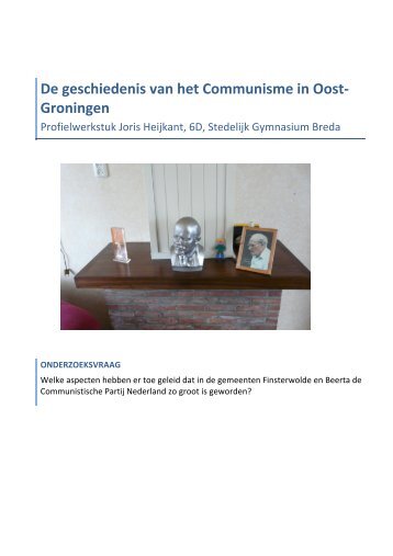 De geschiedenis van het Communisme in Oost-‐ Groningen