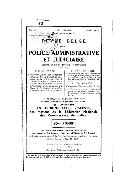 POLICE ADMINISTRATIVE ET JUDICIAIRE - Just-his.be