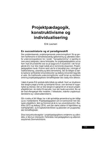 Projektpædagogik, konstruktivisme og individualisering