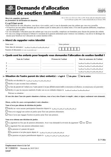 Demande D Allocation De Soutien Familial Caf Demande D Allocation De Soutien Familial Caf