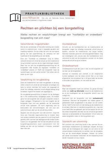 Rechten en plichten bij een borgstelling - NShypo